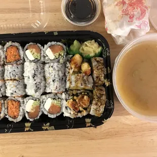 Lunch: Any three rolls (comes with miso soup or salad) from &quot;Japanese Lunch&quot; section