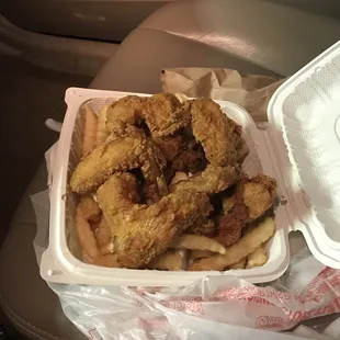 Fried wings and French Fries