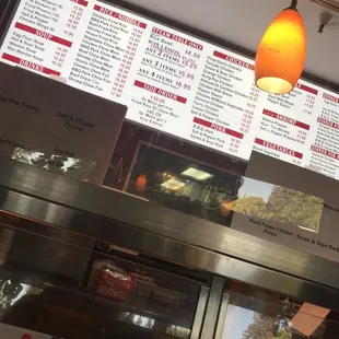 Menu on wall combination plate options