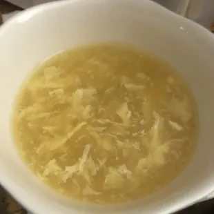 Flavorless egg drop soup