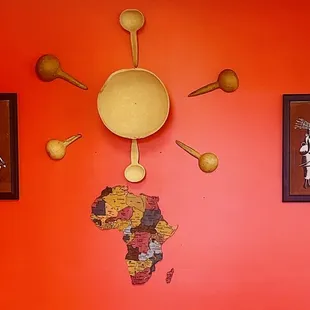 a map of africa on a wall
