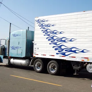 Large Trailer flames to match custom truck flames.