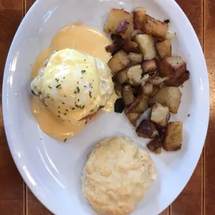 Half order of Cajun Benedict with biscuit instead of muffin. Their biscuits are amazing