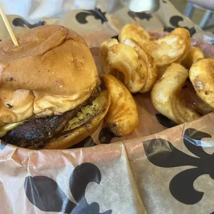 Burger and fries