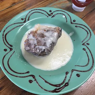 White chocolate bread pudding