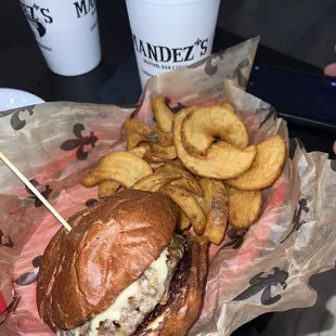 Ragin Cajun Hamburger with French Fries