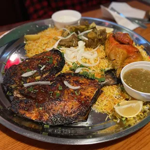 a plate of food on a table