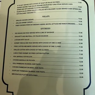 Lunch menu
