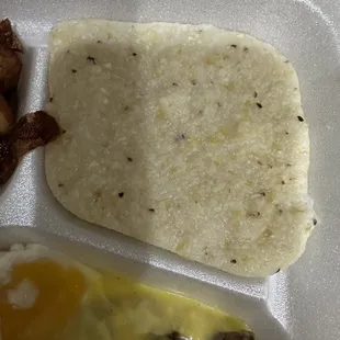 Grits could be cut with a knife.