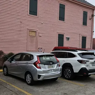 Parking lot and side of the building