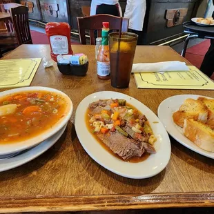 One of the Monday Specials: Beef Brisket, Vegetable Soup &amp; Bread