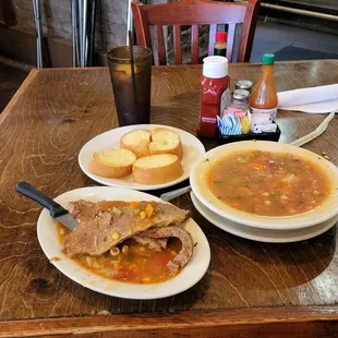 Brisket with Vegetable Soup One of Mandina&apos;s Monday Specials