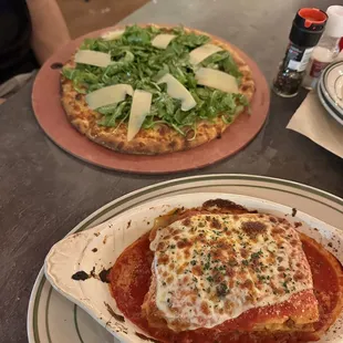 Lasagna and pizza