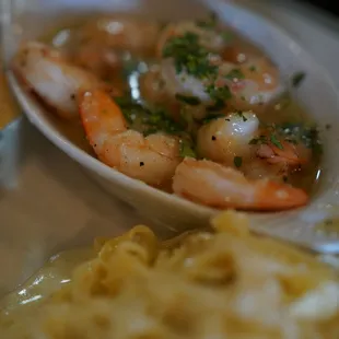 Shrimp Scampi with Side of Fettucine Alfredo