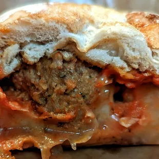Close up of Meatball Panini