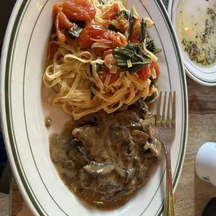 Chicken Marsala and pasta