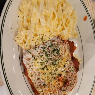 Chicken parmesan and Fettuccine Alfredo