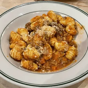 Gnocchi with meat sauce