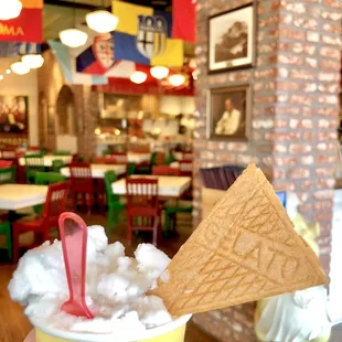 Italian ice (this was Jeff's if you are GF tell them before you order, while most of the ices and gelatos are GF the wafer decor is not)