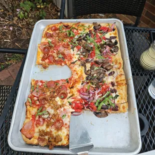 Half veggie, half meat.