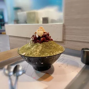 Matcha red bean bingsoo