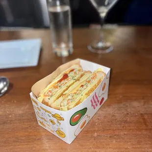 egg cabbage toast sandwich