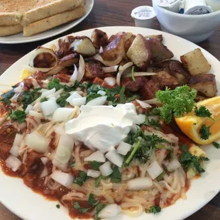 Pork Enchilada Omelette