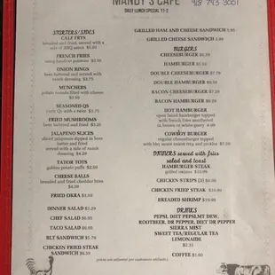 Current Menu 7/13/22