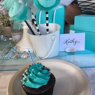 a cupcake on a plate