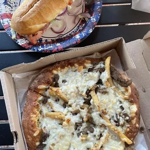 Steak 'n Ranch pizza &amp; hoagie