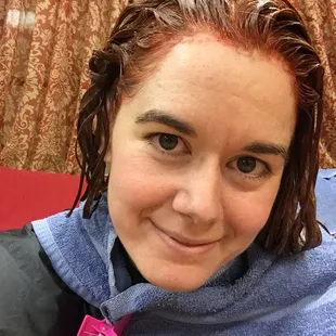 Getting my hair did! The lovely Bailey always does a great job