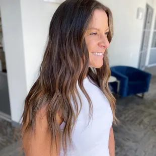 Going darker over previous blonde foilyage highlights