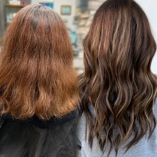 Before and after color + extensions