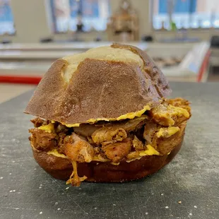 a pulled pork sandwich