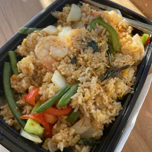 Basil fried rice with shrimp