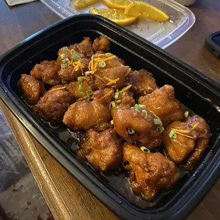 Orange chicken, comes with white rice
