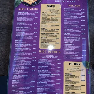 menu