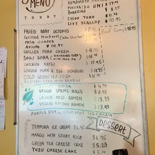 menu