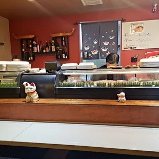 interior, sushi and sashimi