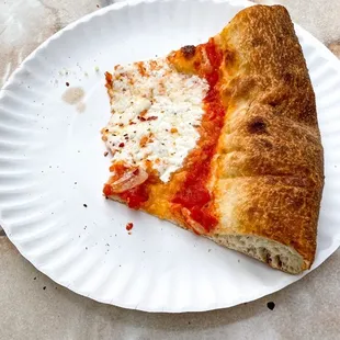 Margherita Slice eating in progress