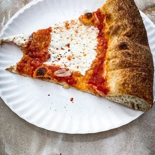 Margherita Slice eating in progress