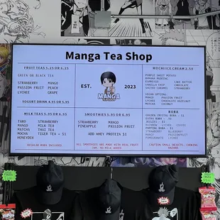 the menu and prices