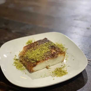 sample of Kazandibi - caramelized milky pudding, a popular traditional Turkish dessert