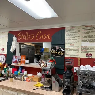 a coffee shop counter