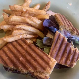 a sandwich and french fries