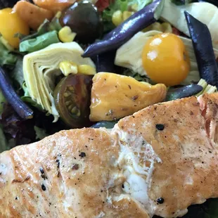 Colorado summer salad with salmon