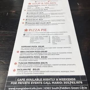 Soups, Salads and PIZZAPIE