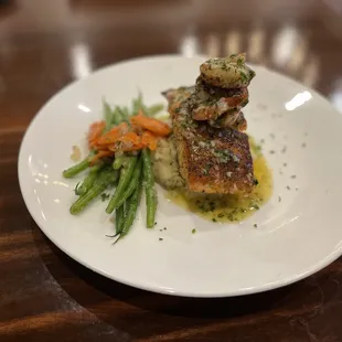 Salmon and shrimp combo.