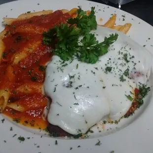 Chicken parm w/ penne pasta!