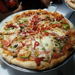 Vegetarian pizza. The pizza sauce didn&apos;t have a lot of flavours. Had to add lots of parmesan and garlic powder chilli flakes and oregano.